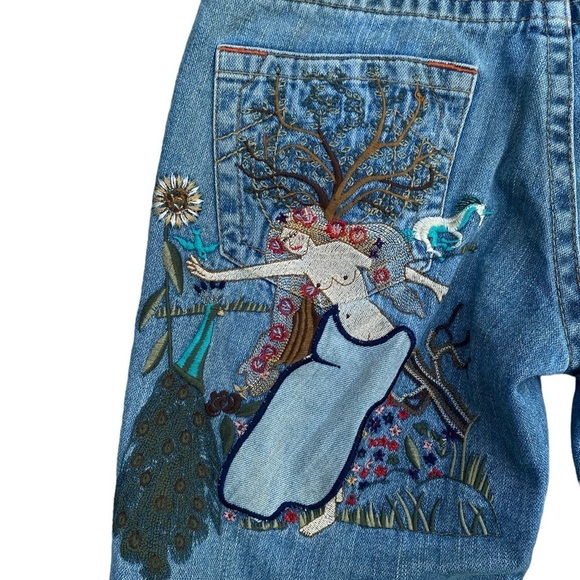 Vintage True Religion Embroidered Jeans Size 30 BOBBY ‘Tree Fairy’ - Picture 6 of 12